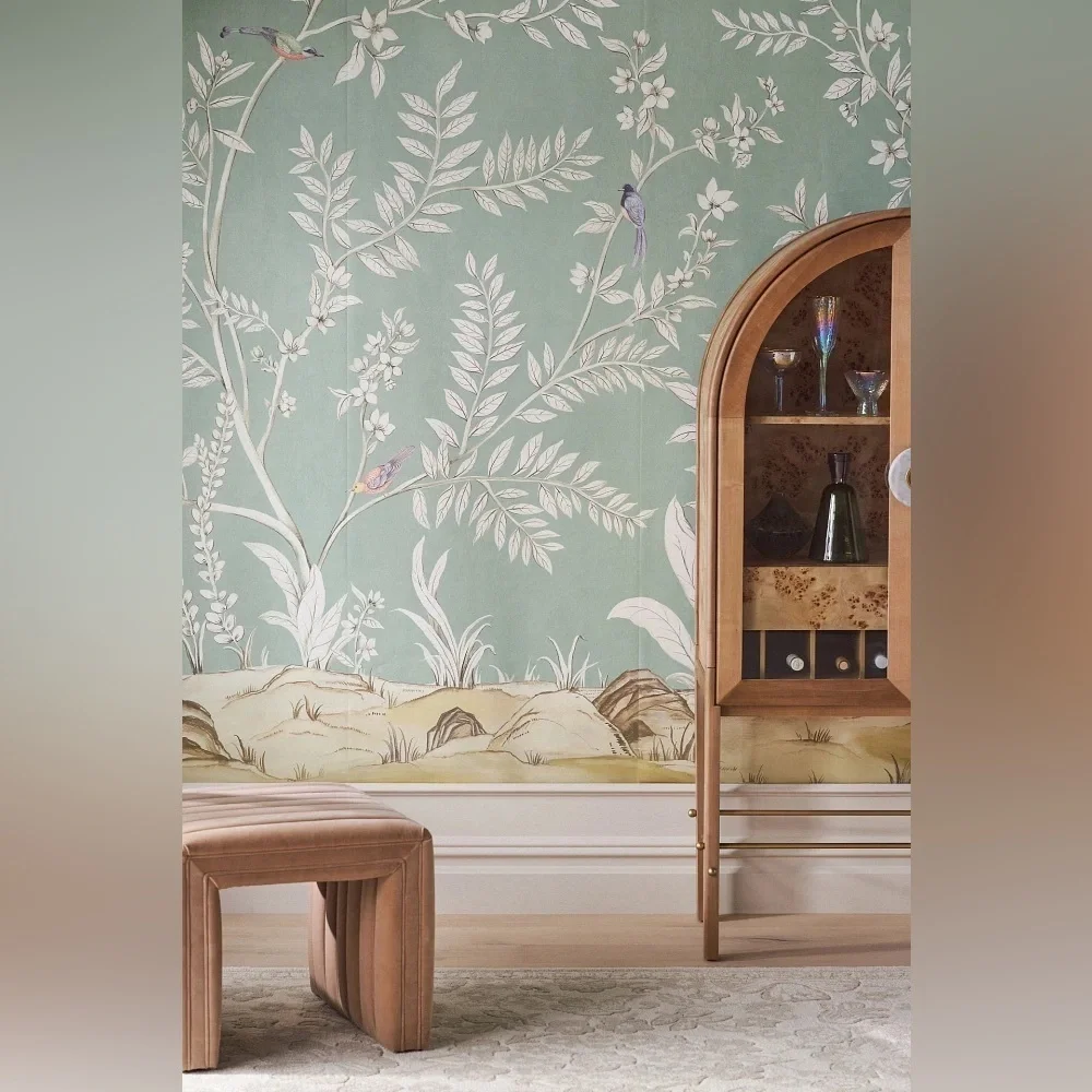 Anthropologie Vining Beauty Floral Green Wall Mural